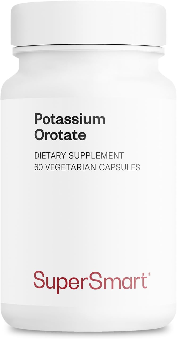 SuperSmart Potassium Orotate Supplement 450mg per Day (Enhanced Absorption) - Potassium with Orotic Acid | Non-GMO & Gluten Free - 60 Vegetarian Capsules