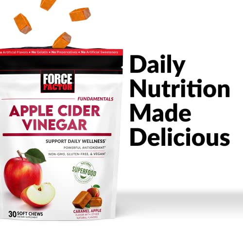 Force Factor Organic Apple Cider Vinegar Soft Chews for Digestion and Metabolism