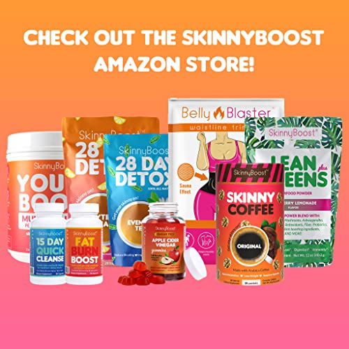 SkinnyBoost 28 Day Detox Tea Kit-1 Daytime (28 Bags) 1 Evening (14 Bags) Non GMO