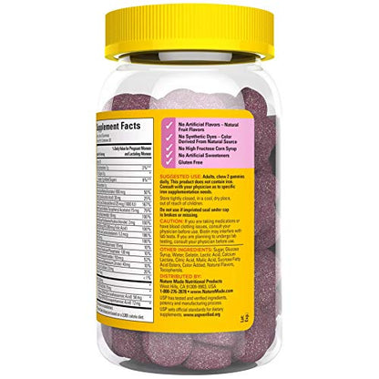 Nature Made Prenatal Gummies with DHA and Folic Acid, Prenatal Vitamin and Mineral Supplement