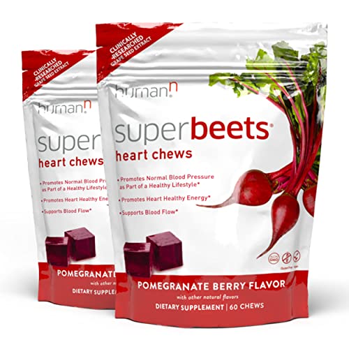 humanN SuperBeets Heart Chews - Nitric Oxide Production Support - Grape Seed Extract 