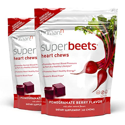 humanN SuperBeets Heart Chews - Nitric Oxide Production Support - Grape Seed Extract 