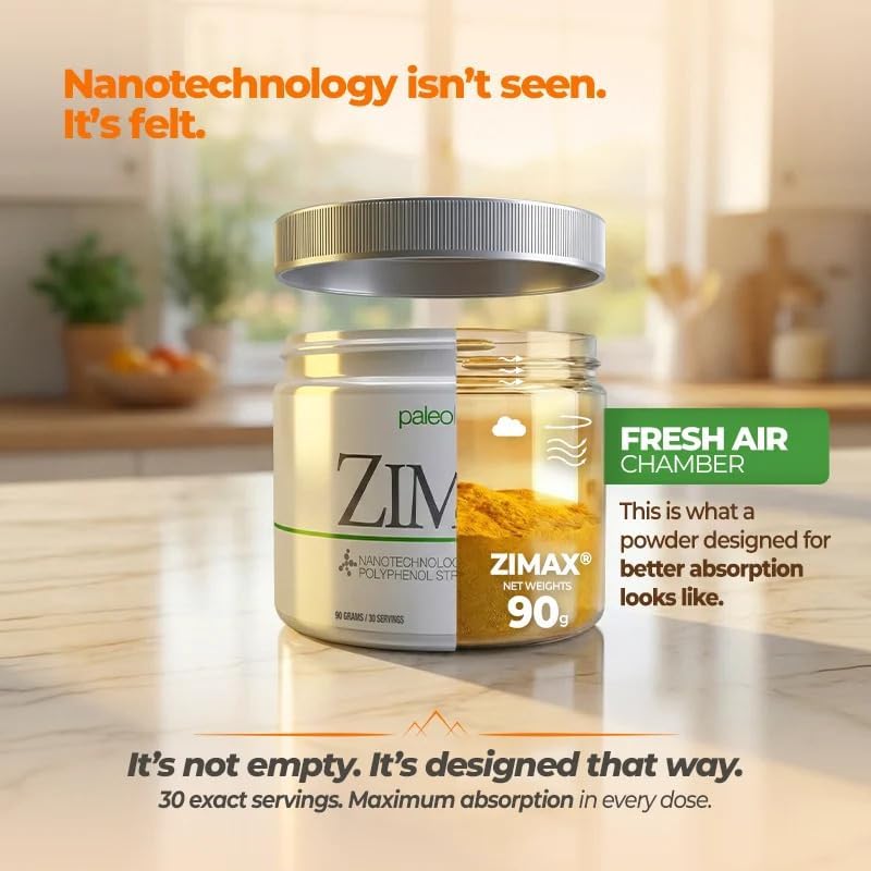 ZIMAX Super ANTIOXIDANT - 100% Natural - High Absorption Curcumin, Rosemary Extract, Grape Seed Extract, Olive Leaf Extract ORAC 3,451,770 (Canister) 90 Grams (1-Pack)