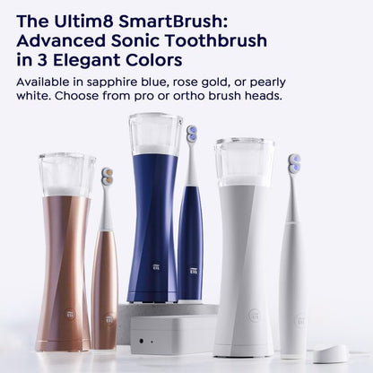 SuperMouth ULTIM8 Sonic Electric Toothbrush Bundle – SmartBrush + SmartHub + SmartCase – Rechargeable Brush – UV Sanitizing & Drying Hub with Wireless Charging – Travel Case with UV Light – Rose Gold