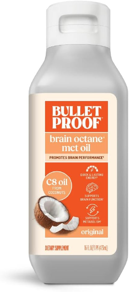 Bulletproof Brain Octane C8 MCT Oil and Brain Octane C8 MCT Oil Packets Bundle, Pack of 15, Keto Supplement for Sustained Energy and Craving Support