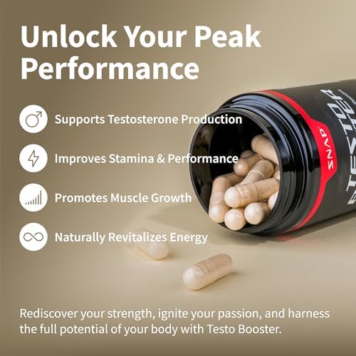 Snap Supplements Nitric Oxide Booster + Testo Booster Supplement Bundle for Men, 90 Vegetarian Capsules Each