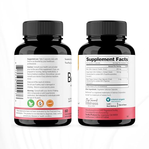 Sandhu's Beet Root Powder Capsules with Bioperine| 60 Capsules, 60 Days Supply
