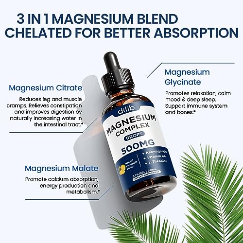 Triple Magnesium Complex Supplement-Magnesium Glycinate, Citrate, Malate Liquid Drops