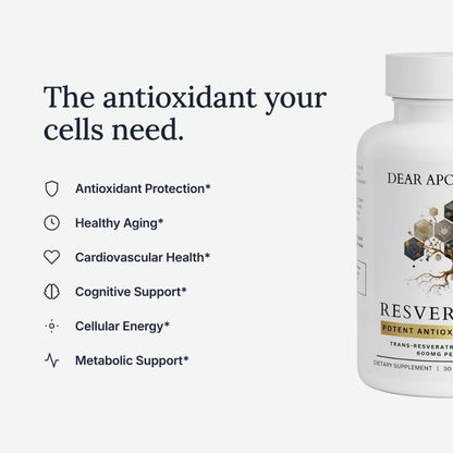 Resveratrol+ 600mg Trans-Resveratrol from Japanese Knotweed Root - Dual Extract Anti-Aging & Heart Support - Vegan, Non-GMO, Gluten Free - 60 Capsules
