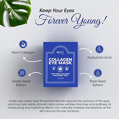 LA PURE Collagen Eye Mask Patches Under Eye Patches for Puffy Eyes Hyaluronic Acid