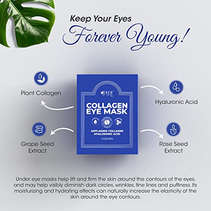 LA PURE Collagen Eye Mask Patches Under Eye Patches for Puffy Eyes Hyaluronic Acid