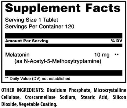 Amazing Formulas Melatonin 10 Mg Supplement | Tablets | Non-GMO | Gluten-Free | Made in USA (1 Pack | 120 Count)