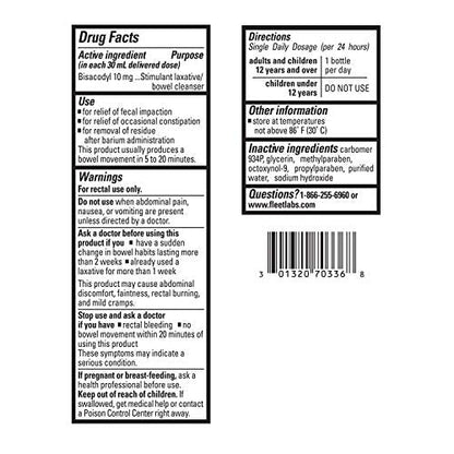 Fleet Laxative Bisacodyl Enema for Adult Constipation, 1.25 Fl Oz