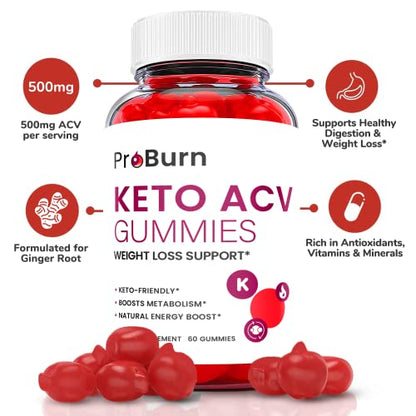 (3 Pack) Pro Burn Keto Gummies - Pro Burn Keto ACV Keto Gummies, Pro Burn Keto