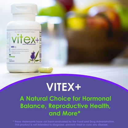 yhn Vitex Plus 650mg Chasteberry Supplement for Women - Support Fertility, Hormone Balance