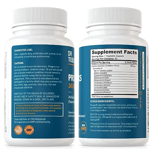 Dr. Tobias Probiotics 30 Billion, 10 Strains, 30 Billion CFU's, Targeted Release Probiotics