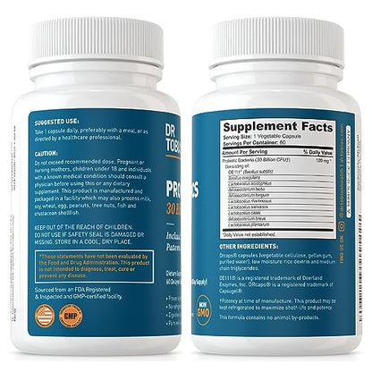 Dr. Tobias Probiotics 30 Billion, 10 Strains, 30 Billion CFU's, Targeted Release Probiotics