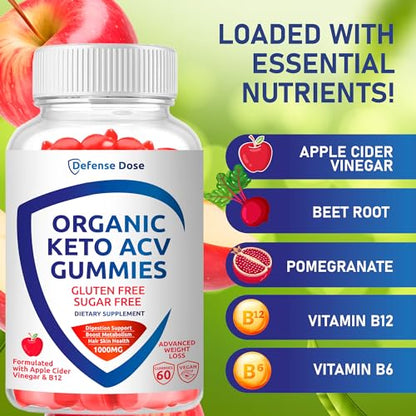 Organic Keto ACV Gummy Advanced Weight Loss - Gluten & Sugar Free Pro Active Rapid Belly