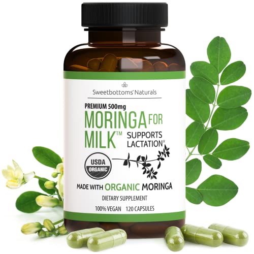 Lactation Supplement - Organic Moringa Capsules for Breastfeeding Support to Increase