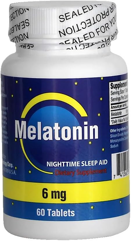 Nu-Health Melatonin 6mg Fast Acting Sleep Support, Natural, 60 Tablets