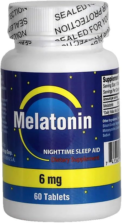 Nu-Health Melatonin 6mg Fast Acting Sleep Support, Natural, 60 Tablets