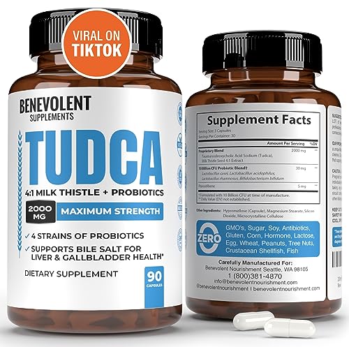 2000mg TUDCA Bile Salts Supplement Complex | Supports Liver Detox & Cleanse, Gallbladder