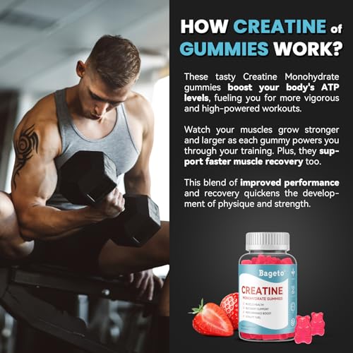 Creatine Monohydrate Gummies for Men & Women, 5g of Creatine Per Serving