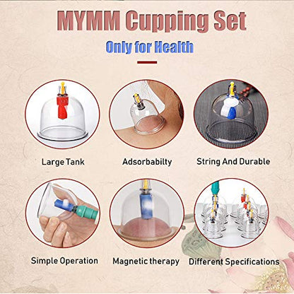 MYMM 12 Cupping Cups Sets Biomagnetic Traditional Professional Chinese Therapy Massage