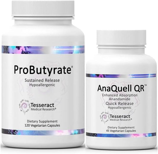 Tesseract Medical Research ProButyrate Gut Health Supplement, Butyric Acid Complex & AnaQuell QR, Stress Relief & Mood Support Supplement