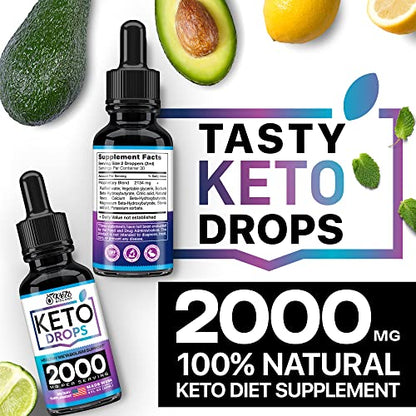 Keto Diet Drops with BHB Exogenous Ketones - Made in USA - Fat Burner & Appetite Suppressant