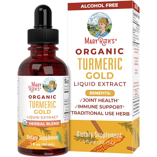 MaryRuth Organics Turmeric Gold Liquid Drops, USDA Organic, Herbal Blend Liquid Drops