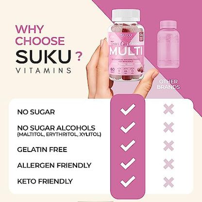 SUKU Vitamins Teen Girl Gummies – Sugar Free Vegetarian Gummy Vitamins Supplement