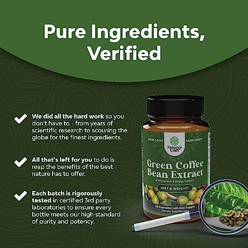 Pure Green Coffee Bean Extract Supplement – Best for Weight Loss Appetite Suppressant