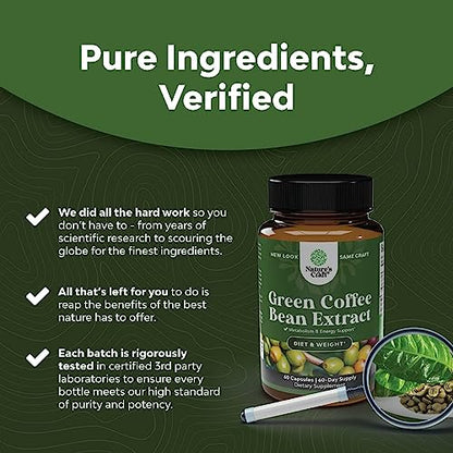 Pure Green Coffee Bean Extract Supplement – Best for Weight Loss Appetite Suppressant