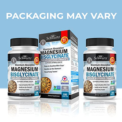 Magnesium Bisglycinate 100% Chelate No-Laxative Effect - Maximum Absorption