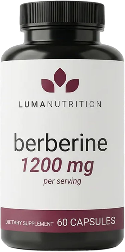 Luma Nutrition Pure Berberine Supplement - Berberina 1200mg - 60 Capsules