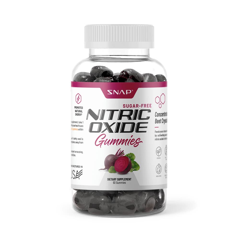 Snap Supplements Sugar Free Nitric Oxide Beet Root Gummies - Heart Health, Energy