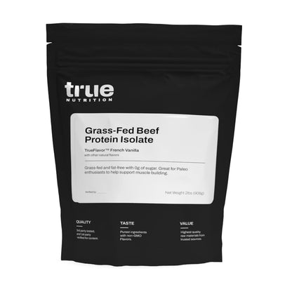 True Nutrition Grass Fed Beef Protein Isolate Powder, Chocolate, 1lb