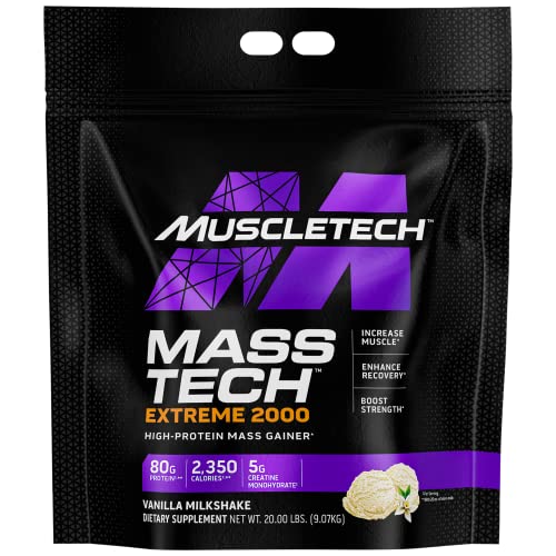 MuscleTech Mass Gainer Protein Powder, Mass-Tech Extreme 2000, Muscle Builder 