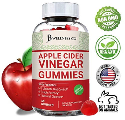 (2-Pack | 120 Gummies) Premium Apple Cider Vinegar Gummies - Raw, Natural, Unfiltered