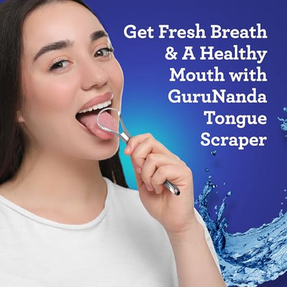 GuruNanda Tongue Scraper for Adults (2 Pack) with Travel Case, 420 Medical-grade 100%