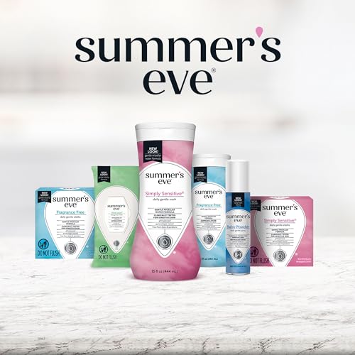 Summer's Eve Fragrance Free Gentle Daily Feminine Wipes, Removes Odor, pH balanced, 32 Count, 4 Pack