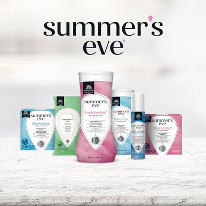 Summer's Eve Fragrance Free Gentle Daily Feminine Wipes, Removes Odor, pH balanced, 32 Count, 4 Pack