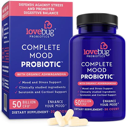 Lovebug Complete Mood Probiotic | 10 Clinically Studied Probiotic Strains & Patented 