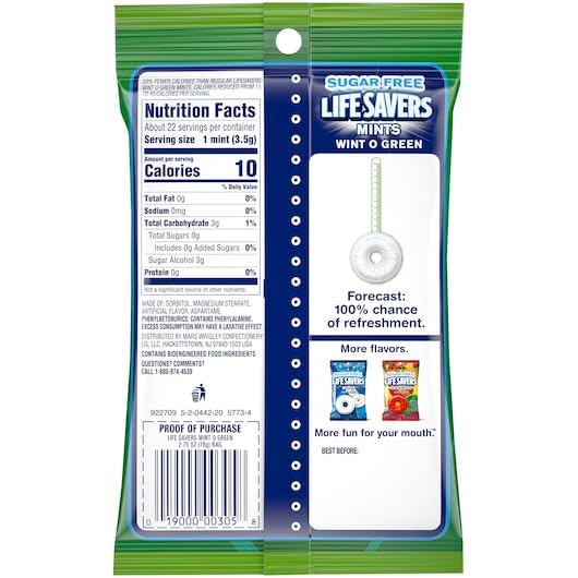 Life Savers Sugar Free Variety Pack - Pack of 2 - One of Each Flavor - Wint O Green and Pep O Mint - Delicious Variety - Perfect for Sharing