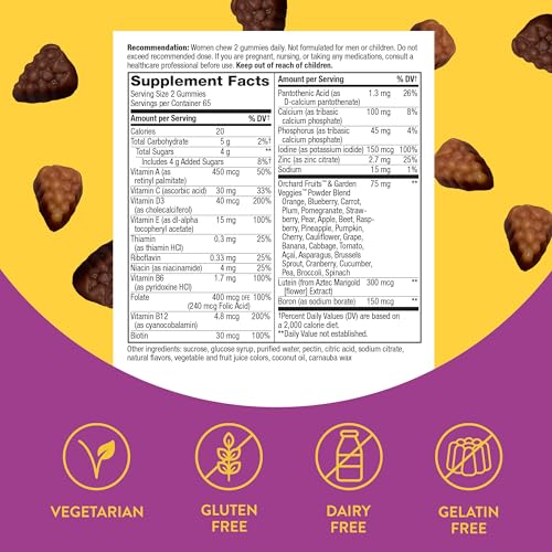 Nature's Way Alive! Women’s 50+ Daily Gummy Multivitamin, Supports Heart, Brain & Bone
