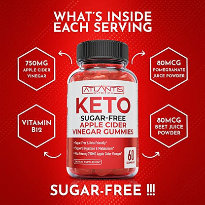 Sugar-Free Keto ACV Gummies for Weight Loss - Apple Cider Vinegar Keto ACV Gummies