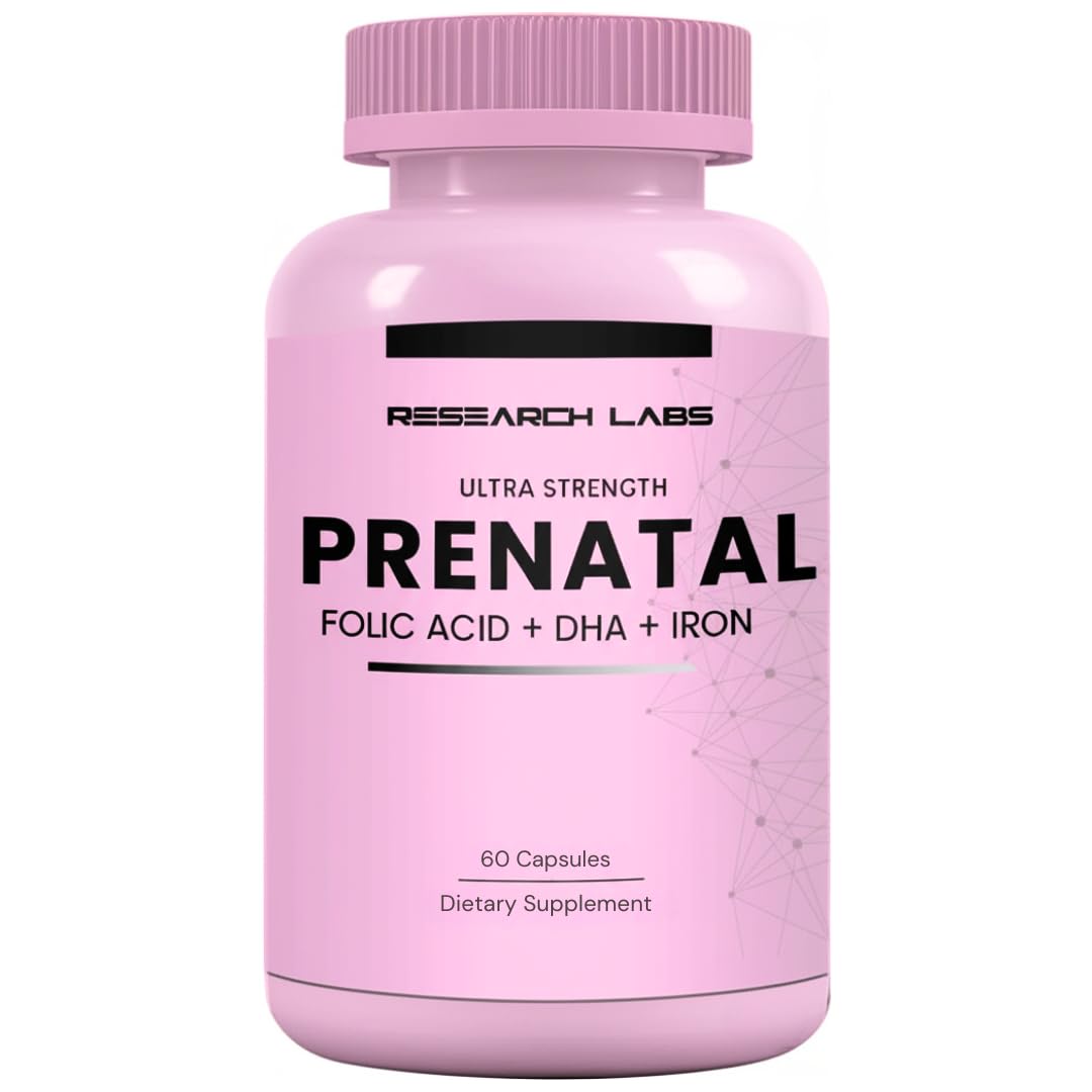 Research Labs Prenatal Vitamins for Women 2 Fer 1 Ad: 6X More Bioavailable Methylated Folate Folic Acid MTHF 5 | Supports Brain Development, Healthy Growth