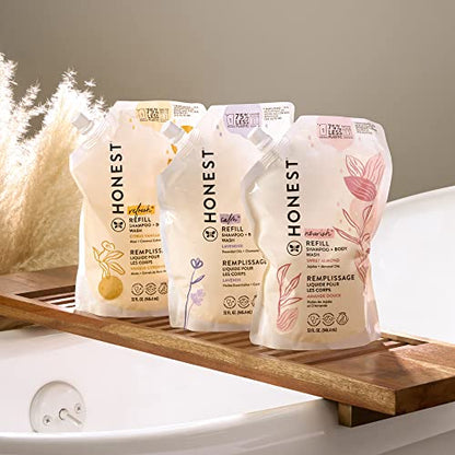 The Honest Company 2-in-1 Cleansing Shampoo + Body Wash Refill Pouch | Gentle for Baby