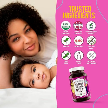 Mama Natural 100% Organic Prenatal Vitamins | One A Day Prenatal Vitamins (30 Servings)